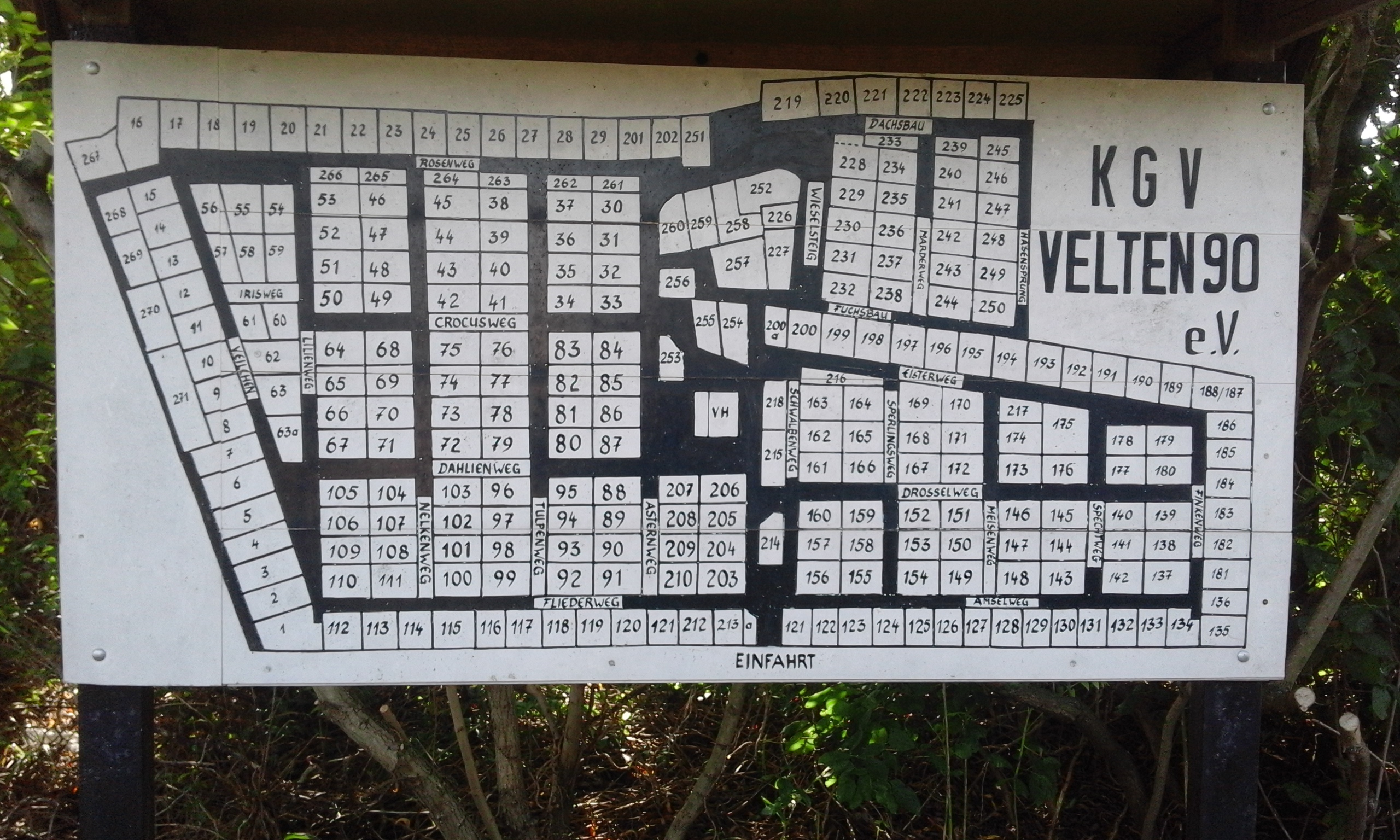 Übersicht Gartenanlage KGV Velten 90 e.V.